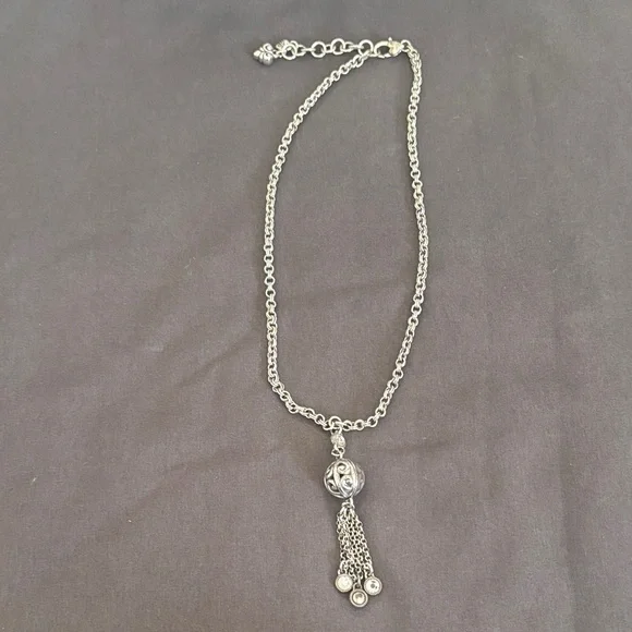 Brighton Silver Chain Necklace with Tassel - Picture 1 of 3